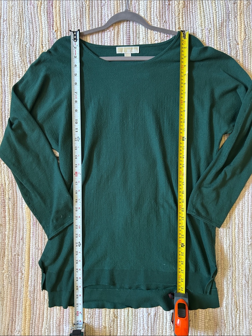 Michael Kors Green Oversized Hi Low Tunic Sweater Top L - Picture 8 of 10